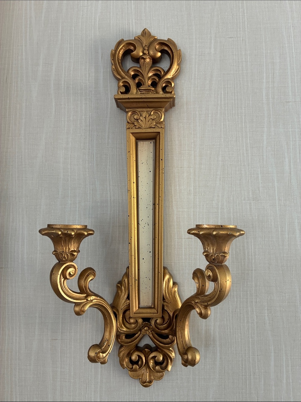 Syroco Ornate Gold Wall Sconce Decorative Candle Holder